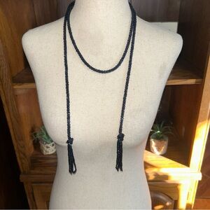 Vintage Elegant Blue Beaded Necklace